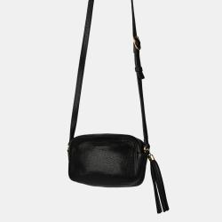 Pre Owned Gucci Black Grained Calf Leather Mini Soho Bag