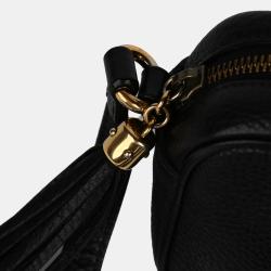 Pre Owned Gucci Black Grained Calf Leather Mini Soho Bag