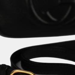 Pre Owned Gucci Black Grained Calf Leather Mini Soho Bag