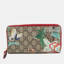 Gucci Multicolor GG Supreme Canvas Tian  Zip Around Wallet
