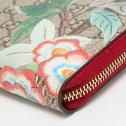 Gucci Multicolor GG Supreme Canvas Tian  Zip Around Wallet