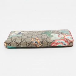 Gucci Multicolor GG Supreme Canvas Tian  Zip Around Wallet