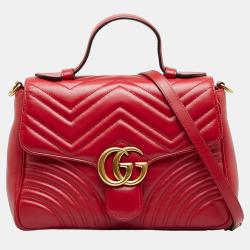 Gucci Red GG Marmont Leather Satchel Gucci TLC