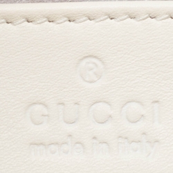 Pre Owned  Gucci Pink/White Leather Small Nimfair Tote