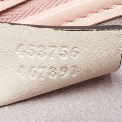 Pre Owned  Gucci Pink/White Leather Small Nimfair Tote
