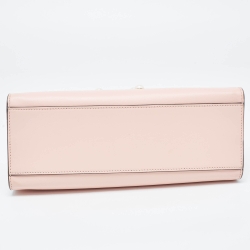 Pre Owned  Gucci Pink/White Leather Small Nimfair Tote