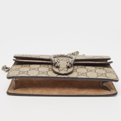 Pre Owned حقيبة كتف غوتشي طباعة زهور سوبر ميني ديونيسوس سوبريم GG متعددة الألوان/ بيج