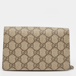 Pre Owned حقيبة كتف غوتشي طباعة زهور سوبر ميني ديونيسوس سوبريم GG متعددة الألوان/ بيج