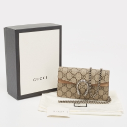 Pre Owned حقيبة كتف غوتشي طباعة زهور سوبر ميني ديونيسوس سوبريم GG متعددة الألوان/ بيج