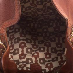 Pre Owned Gucci Brown Leather Medium Indy Top Handle Hobo