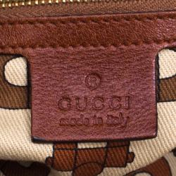 Pre Owned Gucci Brown Leather Medium Indy Top Handle Hobo