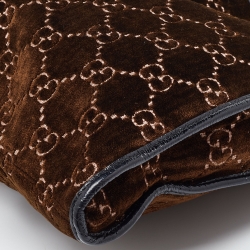 مملوكة مسبقًا حقيبة يد غوتشي راجا قطيفة جي جي بني كبيرة بسلسلة