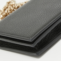 Gucci Black Leather Betty Wallet on Chain 