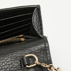 Gucci Black Leather Betty Wallet on Chain 