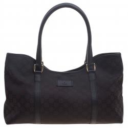 مملوكة مسبقًا Gucci Brown GG Nylon and Leather Tote