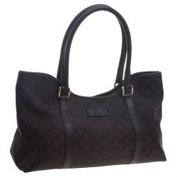 مملوكة مسبقًا Gucci Brown GG Nylon and Leather Tote