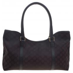 مملوكة مسبقًا Gucci Brown GG Nylon and Leather Tote