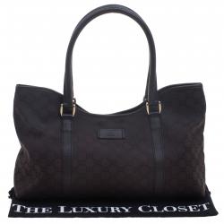 مملوكة مسبقًا Gucci Brown GG Nylon and Leather Tote