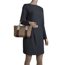 Pre Owned Gucci Beige GG Canvas Mini Jolicoeur Web Tote