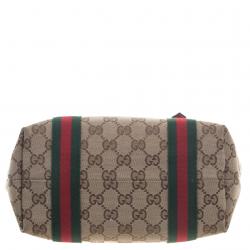Pre Owned Gucci Beige GG Canvas Mini Jolicoeur Web Tote