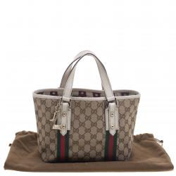 Pre Owned Gucci Beige GG Canvas Mini Jolicoeur Web Tote
