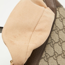 Pre Owned Gucci Beige/Brown GG Supreme Canvas and Leather Mini Ophidia Bag 