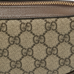Pre Owned Gucci Beige/Brown GG Supreme Canvas and Leather Mini Ophidia Bag 