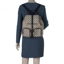 Pre Owned Gucci Brown Original GG Embossed Monogram Canvas Backpack