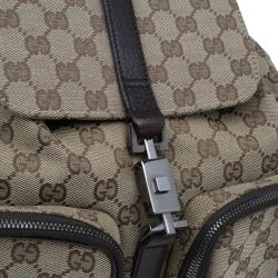 Pre Owned Gucci Brown Original GG Embossed Monogram Canvas Backpack