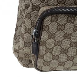 Pre Owned Gucci Brown Original GG Embossed Monogram Canvas Backpack