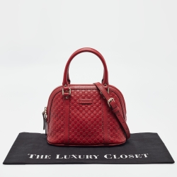 Pre Owned Gucci Red Microguccissima Leather Mini Nice Dome Bag