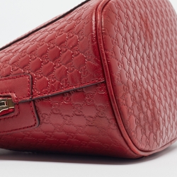 Pre Owned Gucci Red Microguccissima Leather Mini Nice Dome Bag