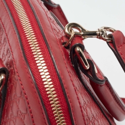 Pre Owned Gucci Red Microguccissima Leather Mini Nice Dome Bag