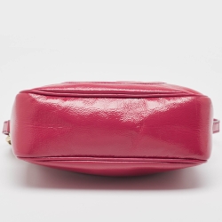 Pre Owned Gucci Fuchsia Patent Leather Small Soho Disco Crossbody Bag