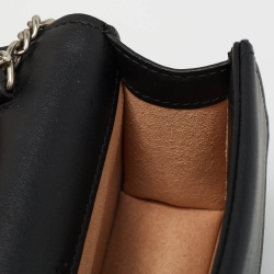 Pre Owned Gucci Black Leather and Velvet Super Mini Dionysus Crystals Chain Bag