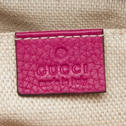 Pre Owned Gucci Pink Grained Leather Small Soho Disco Crossbody Bag