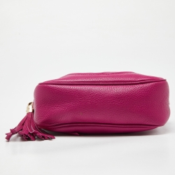 Pre Owned Gucci Pink Grained Leather Small Soho Disco Crossbody Bag