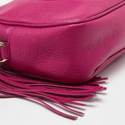 Pre Owned Gucci Pink Grained Leather Small Soho Disco Crossbody Bag