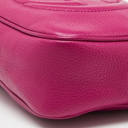 Pre Owned Gucci Pink Grained Leather Small Soho Disco Crossbody Bag