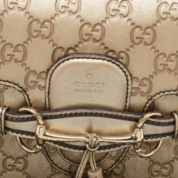 Gucci Metallic Beige Guccissima Leather Medium Emily Chain Shoulder Bag