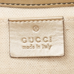 Gucci Metallic Beige Guccissima Leather Medium Emily Chain Shoulder Bag