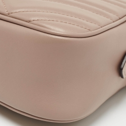 Pre Owned Gucci Old Rose Matelassé Leather Small GG Marmont Shoulder Bag