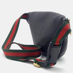 مملوكة مسبقًا Gucci Black Leather Logo Small Belt Bag