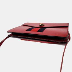 Gucci Red leather Animalier Chain Shoulder Bag 