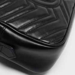 Pre Owned حقيبة كتف غوتشي جي جي مارمونت جلد ماتيلاسيه أحمر صغيرة