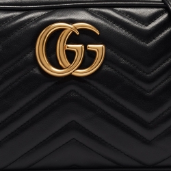 Pre Owned حقيبة كتف غوتشي جي جي مارمونت جلد ماتيلاسيه أحمر صغيرة