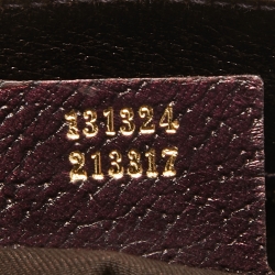 Gucci Metallic Purple/Beige GG Canvas Metal Bamboo Ring Bag