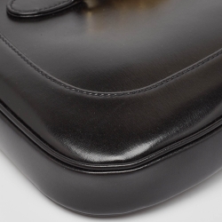 Pre Owned Gucci Black Glossy Leather Small Jackie 1961 Hobo