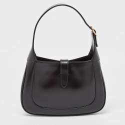 Pre Owned Gucci Black Glossy Leather Small Jackie 1961 Hobo