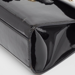 Pre Owned Gucci Black Patent Leather Medium Emily Chain Shoulder Bag